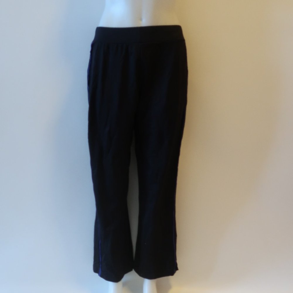 SPAY BY CHICO'S BLACK PINSTRIPE PANT 1 US-M/8 *
